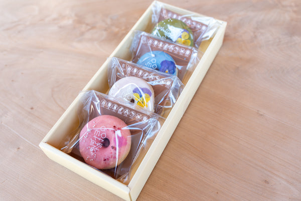 NEW!! ドーナツアソート特別BOX Bouquet(ブーケ)4個セット／イチゴ・ブルーレモン・ココナッツミルク・抹茶